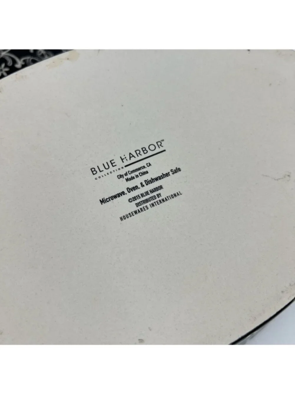Blue Harbor Rare Ceramic Oval Casserole Dish Covered Baker Lid Oven Safe Black